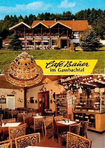 AK / Ansichtskarte Grasellenbach Cafe Konditorei Bauer Kat. Grasellenbach