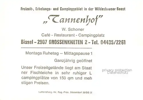 AK / Ansichtskarte Grossenkneten Freizeit Erholung Camping Wildeshauser Geest Cafe Tannenhof Kat. Grossenkneten
