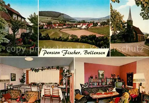 AK / Ansichtskarte Bollensen Solling Pension Fischer Kirche Panorama Kat. Uslar