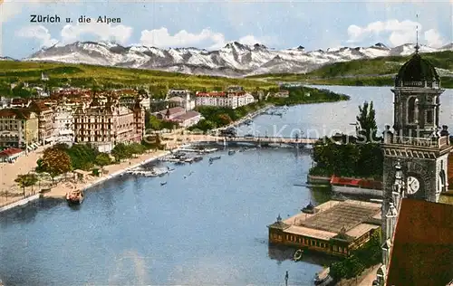 AK / Ansichtskarte Zuerich ZH Panorama Zuerichsee Alpen