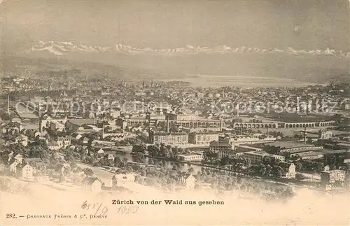 AK / Ansichtskarte Zuerich ZH von der Waid aus gesehen Alpenpanorama