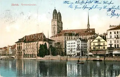 AK / Ansichtskarte Zuerich ZH Grossmuenster Limmat