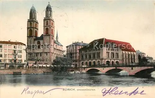 AK / Ansichtskarte Zuerich ZH Grossmuenster Limmat Bruecke