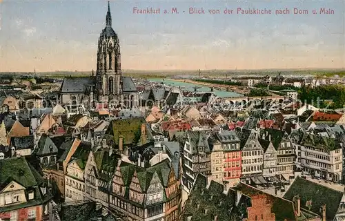 AK / Ansichtskarte Frankfurt Main Blick von der Paulskirche nach Dom und Main Kat. Frankfurt am Main