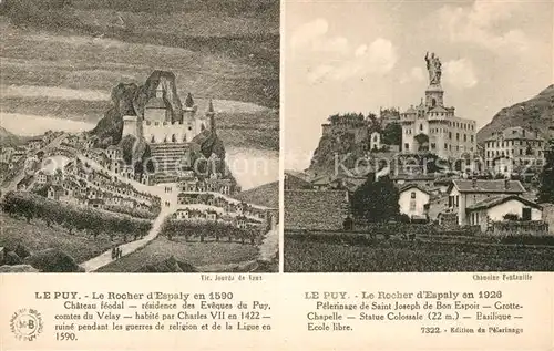 AK / Ansichtskarte Le Puy en Velay Rocher Espaly Chateau Kat. Le Puy en Velay
