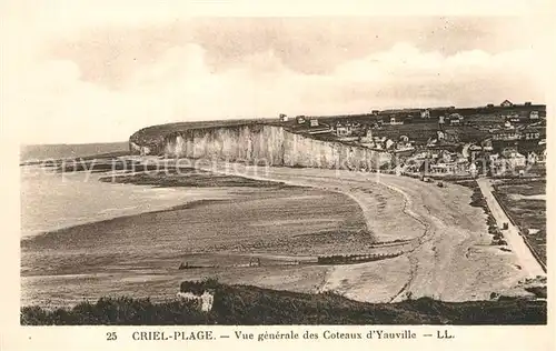 AK / Ansichtskarte Criel Plage Panorama Coteaux Yauville Kat. Criel sur Mer