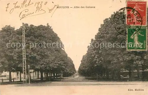 AK / Ansichtskarte Moulins Allier Allee des Gateaux Kat. Moulins