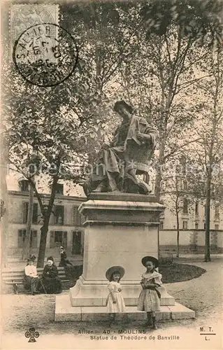 AK / Ansichtskarte Moulins Allier Statue Theodore de Banville Kat. Moulins