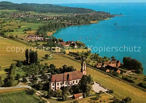 AK / Ansichtskarte Birnau Bodensee Fliegeraufnahme Basilika Kat. Uhldingen Muehlhofen