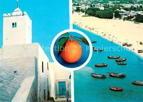 AK / Ansichtskarte Hammamet Kirche Strand Orange Kat. Tunesien