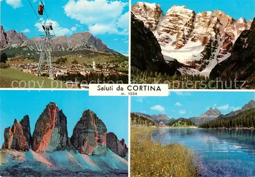 AK / Ansichtskarte Cortina d Ampezzo Fluss Seilbahn Teilansicht  Kat. Cortina d Ampezzo