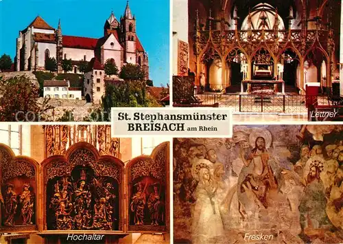 AK / Ansichtskarte Breisach Rhein Sankt Stephansmuenster Hochaltar Fresken Lettner Kat. Breisach am Rhein