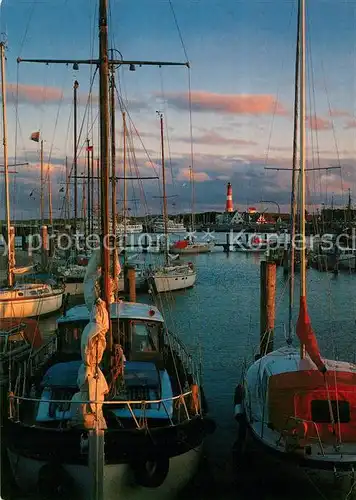 AK / Ansichtskarte Hoernum Sylt Hafen in der Daemmerung mit Leuchtturm  Kat. Hoernum (Sylt)