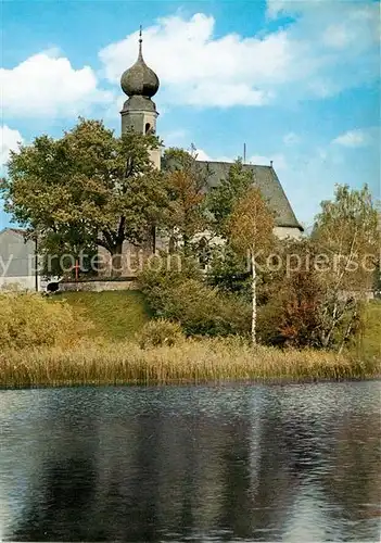 AK / Ansichtskarte Seeon Klostersee Frauenkirche Braeuhausen