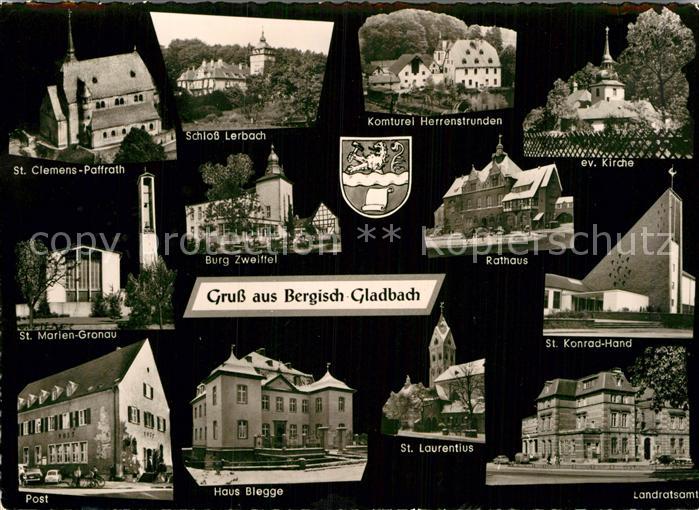 Ak Ansichtskarte Bergisch Gladbach Evangelische Kirche Schloss