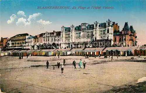 AK / Ansichtskarte Blankenberghe Plage et L`Hotel Victoria Kat. 