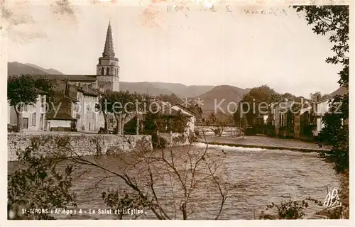 AK / Ansichtskarte Saint Girons Ariege Le Salat et Eglise Kat. Saint Girons