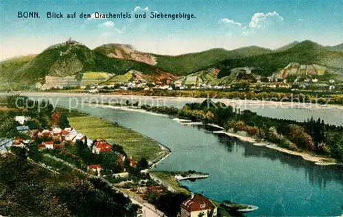 AK / Ansichtskarte Bonn Rhein Fliegeraufnahme mit Drachenfels und Siebengebirge Kat. Bonn