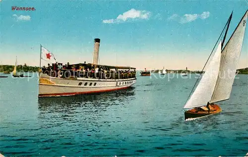 AK / Ansichtskarte Wannsee Dampfer und Segelschiff Kat. Berlin