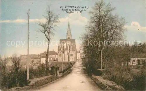AK / Ansichtskarte Vihiers Route de la Gare Kirche Kat. Vihiers