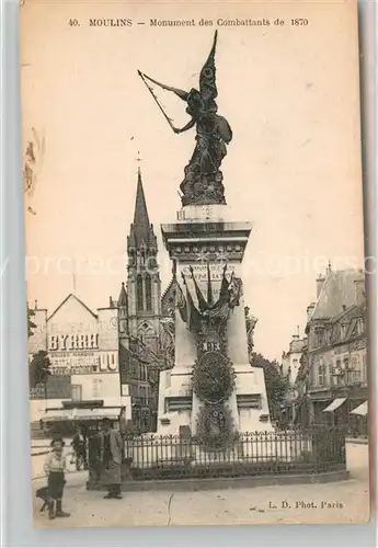 AK / Ansichtskarte Moulins Allier Monument Combattants 1870 Kat. Moulins