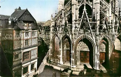 AK / Ansichtskarte Rouen Portail de Eglise Saint Maclou et Vieilles Maisons Kat. Rouen