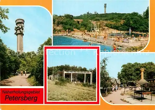 Petersberg Halle Fernsehturm Bergbad Pavillon HOG Waldschaenke Kat. Petersberg Halle