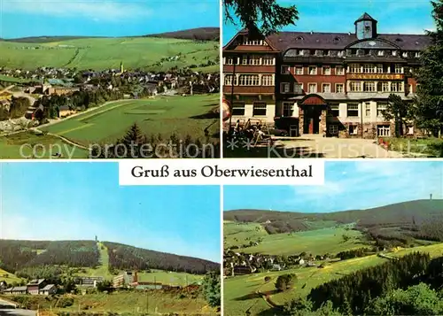 Oberwiesenthal Erzgebirge Panorama Ferienheim Aktivist Fichtelberg mit Klinivec Kat. Oberwiesenthal