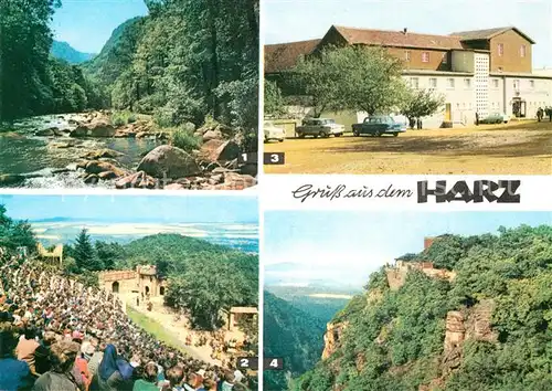 Harz Region Bodetal Harzer Bergtheater Thale Berghotel Rosstrappe Hexentanzplatz mit Berghotel