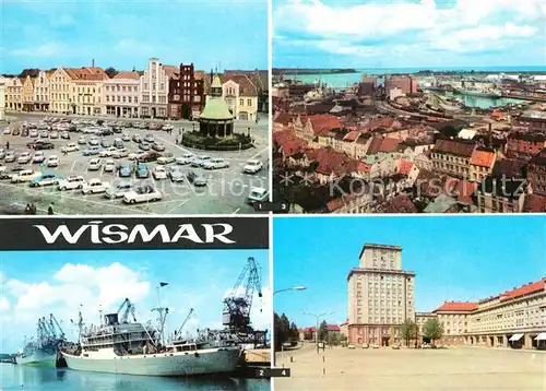 Wismar Mecklenburg Markt ueberseehafen Panorama PdF