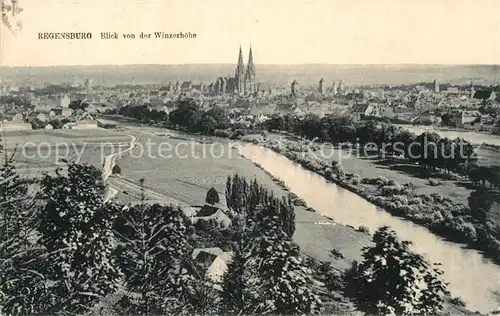 AK / Ansichtskarte Regensburg Blick von der Winzerhoehe Kat. Regensburg