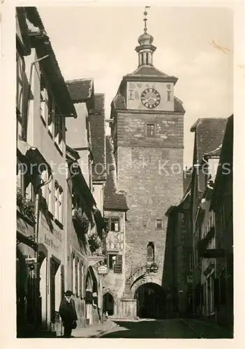 AK / Ansichtskarte Rothenburg Tauber Georgengasse mit Weissem Turm Kat. Rothenburg ob der Tauber