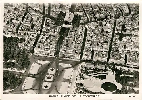 AK / Ansichtskarte Paris Place de la Concorde Fliegeraufnahme Kat. Paris