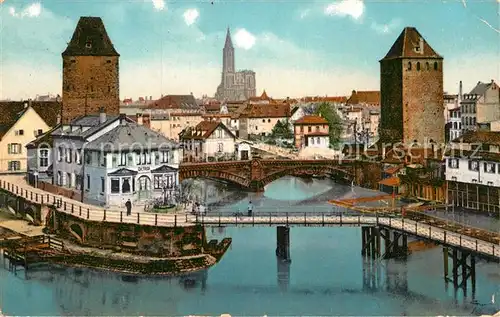 AK / Ansichtskarte Strassburg Elsass Blick von den gedeckten Bruecken Kat. Strasbourg