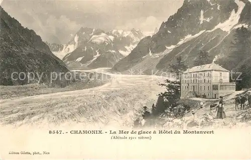 AK / Ansichtskarte Chamonix La Mer de glace et Hotel du Montanvert Gletscher Berghotel Gebirgspanorama Kat. Chamonix Mont Blanc