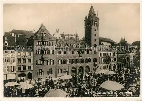 AK / Ansichtskarte Basel BS Rathaus mit Marktplatz Kat. Basel