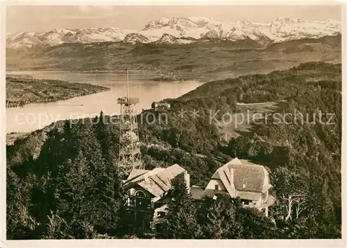 AK / Ansichtskarte Uto Kulm Bergrestaurant Uetliberg Aussichtsturm Alpenpanorama Kat. Zuerich