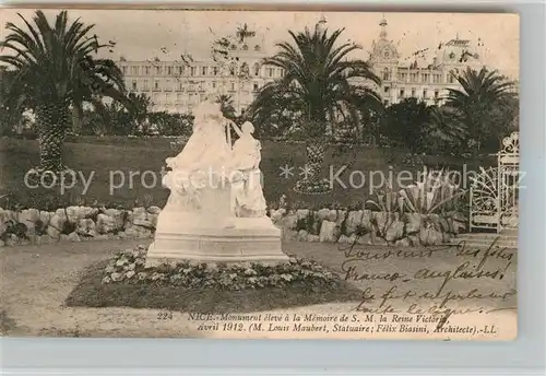 AK / Ansichtskarte Nice Alpes Maritimes Monument eleve a la Memoire de S.M. la Reine Victoria Kat. Nice