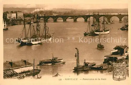 AK / Ansichtskarte Bordeaux Panorama de la Rade Bateaux Pont Kat. Bordeaux