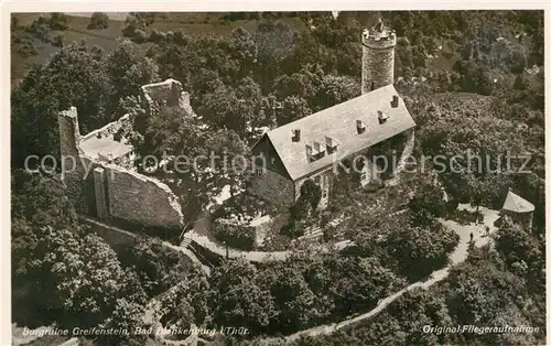 AK / Ansichtskarte Bad Blankenburg Fliegeraufnahme Burgruine Greifenstein Kat. Bad Blankenburg