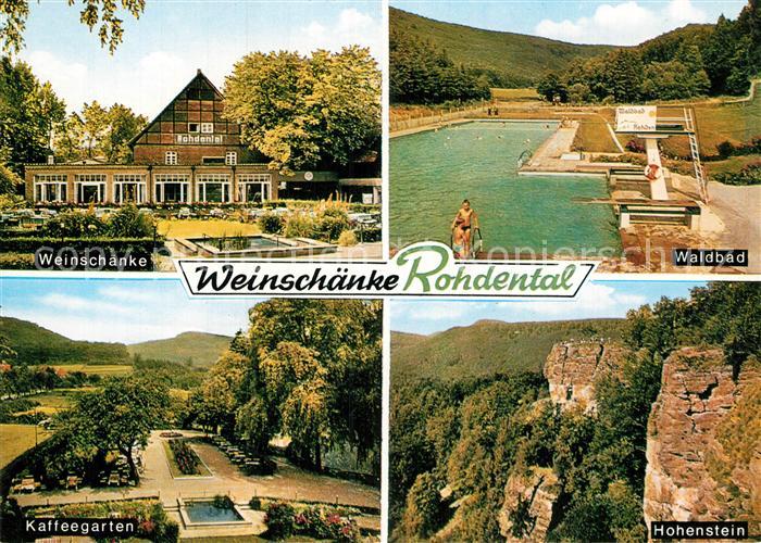 AK / Ansichtskarte Hessisch Oldendorf Weinschaenke Rohdental Waldbad