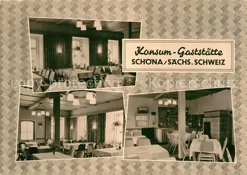 AK / Ansichtskarte Schoena Bad Schandau Konsum Gaststaette