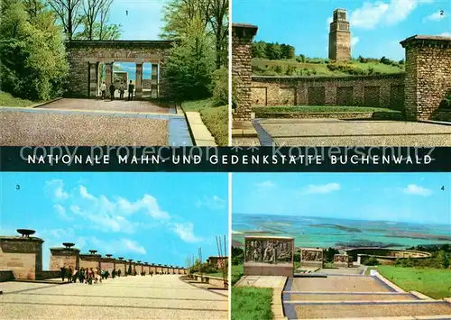 AK / Ansichtskarte Buchenwald Weimar Eingangstor Ringgrab mit Glockenurm Strasse der Nationen Stelenweg mt Ringgrab 1 Kat. Weimar