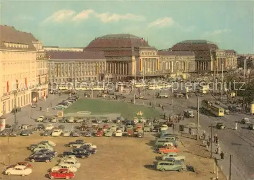 AK / Ansichtskarte Leipzig Hauptbahnhof mit Hotel Astoria Kat. Leipzig