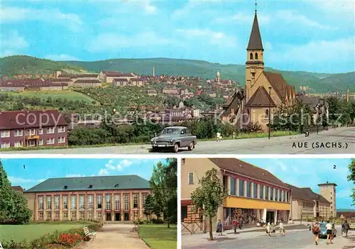AK / Ansichtskarte Aue Erzgebirge Kulturhaus Ernst Thaelann Kaufhaus und Oberschule Kat. Aue