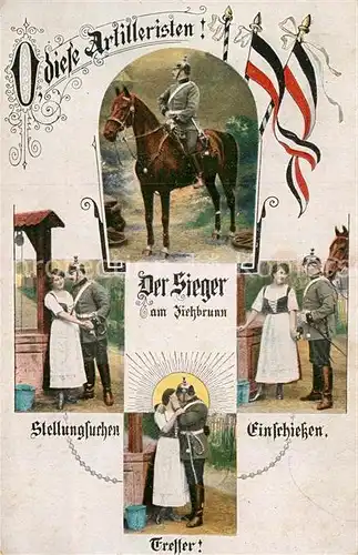 AK / Ansichtskarte Artillerie Schwarz Weiss Rot Poesie  Kat. Militaria