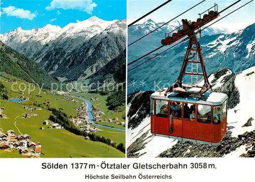 AK / Ansichtskarte Seilbahn oetztaler Gletscherbahn Soelden  Kat. Bahnen