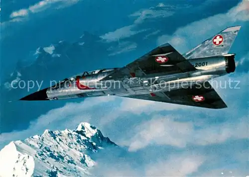 AK / Ansichtskarte Flugzeuge Militaria Mirage Suisse  Kat. Airplanes Avions