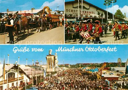 AK / Ansichtskarte Oktoberfest Muenchen Parade Brauerei Pferdegespann  Kat. Feiern und Feste