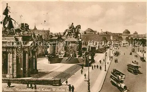 AK / Ansichtskarte Berlin Nationaldenkmal Kaiser Wilhelm 1. Strassenbahn Kat. Berlin